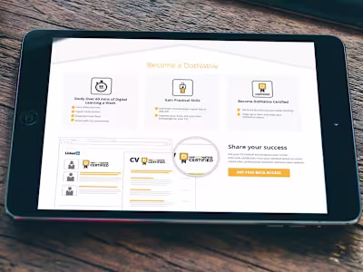 UX and Visual Design for an on-line digital marketing course