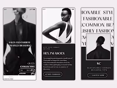 Interactive FasionMobile App UI Design