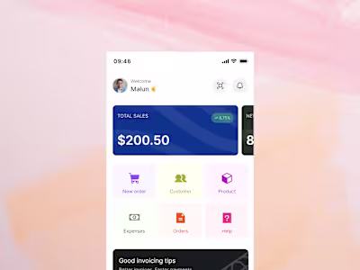 Modern Sales and Invoicing Dashboard Design