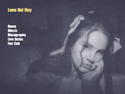Lana Del Rey– Artist's website redesign Ocean Blvd era