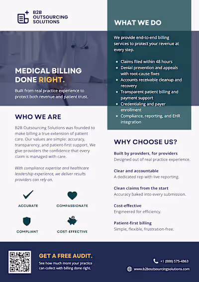 Corporate one-pager for a BPO company