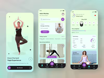 Yoga and Meditation App Design Concept