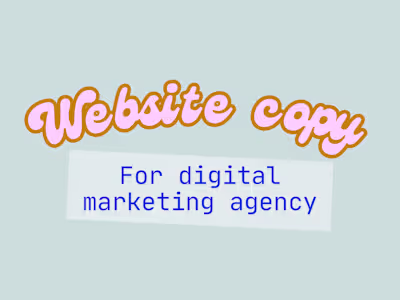 Website copy for Digital Marketing agency