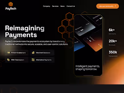 PayTech website made on Webflow