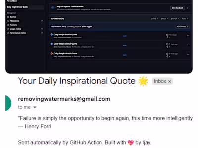Daily Inspirational Quote using GitHub Action