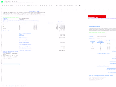 Spreadsheet formatting - Mockups