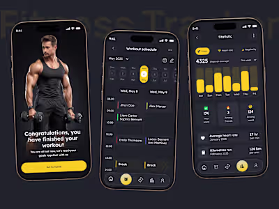 AI Fitness Tracker Mobile App Design UI/UX
