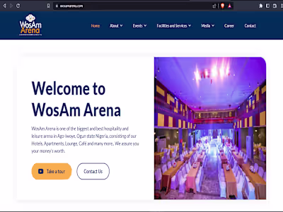 Hospitality website - Wosamarena