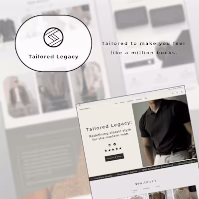 Tailored Legacy: E-commerce website design.