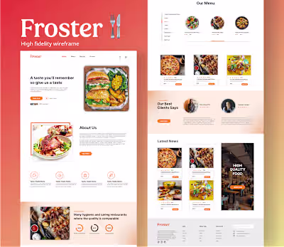 Types of Wireframe (Low Mid High) for Froster Project