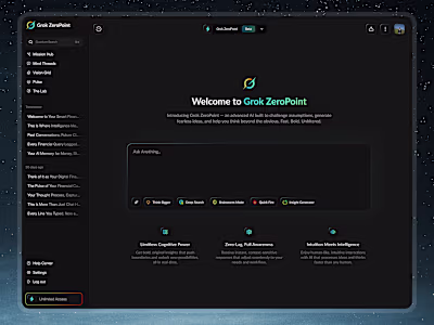 Grok ZeroPoint - AI Chat Generative Dashboard