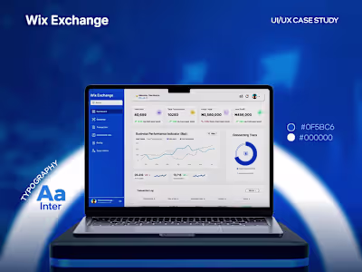 Wix Exchange Fintech Dashboard 