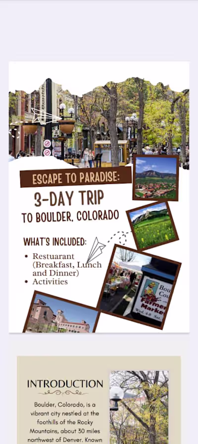 Trip to Boulder, Colorado