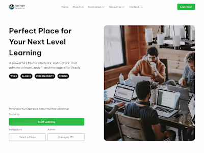 NextGen Academy - E-learning platform Landing page