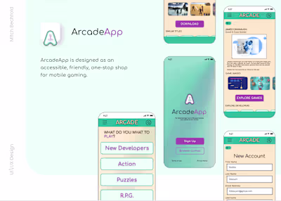 Mobile UX/UI Design - Arcade App
