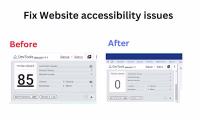 Fix website accessibility issues