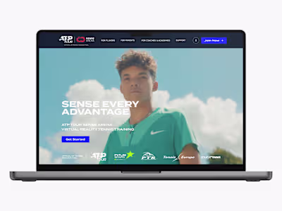 SenseArena Tennis Website UI/UX
