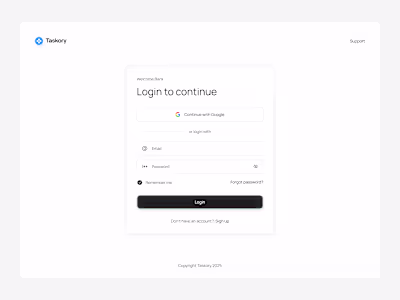 Simple log in page