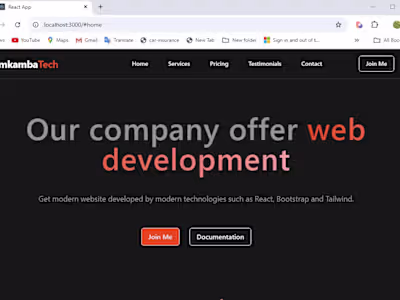 Modern landing page