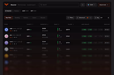 Trenchex Dashboard — designed by Chick Studio