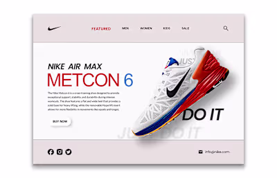 NIKE Landing Page Design / Web UI Design on Behance