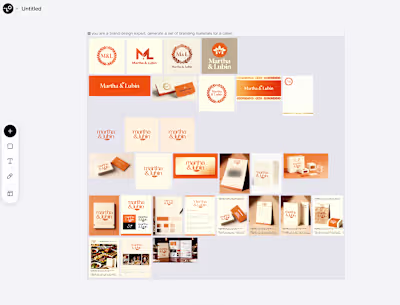 Using Lovart to create branding for a project for a catering...