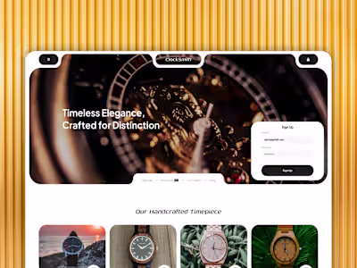 ClockSmith - Homepage Design