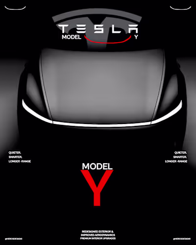 Made a poster for Tesla model Y. The idea behind it was, I F...