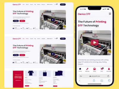 DTF Printing website design and development using WordPress ...