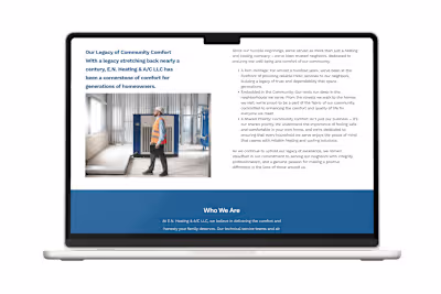 HubSpot CMS Website Design for E.N Heating and Cooling