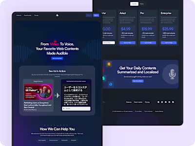 AI Audiobook Generator Landing Page