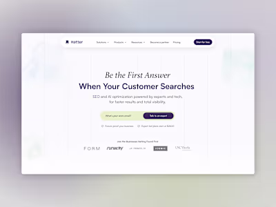 Hatter AI Landing Page & Website Development
