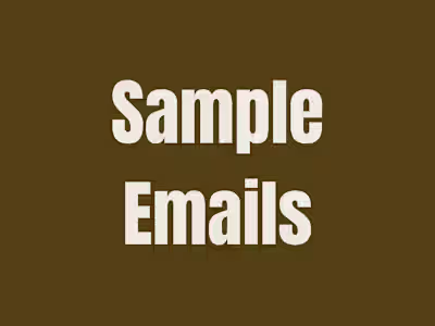 Sample Emails