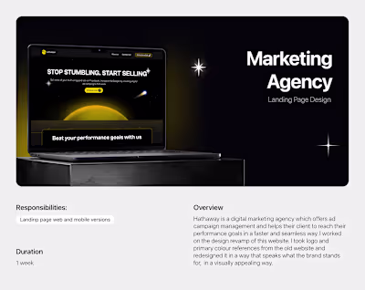 Hathaway Digital Marketing Agency Landing Page on Behance