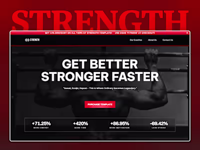 Strength Fitness Framer Template