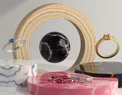 3D jewellery showcase visualization and rendering