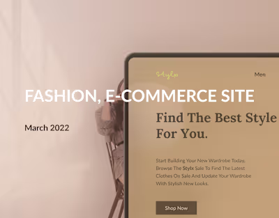 Fashion, E-Commerce Site.