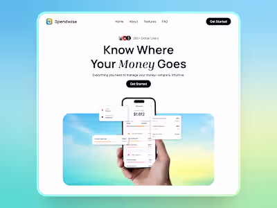 New updated hero section for Spendwise ✨
