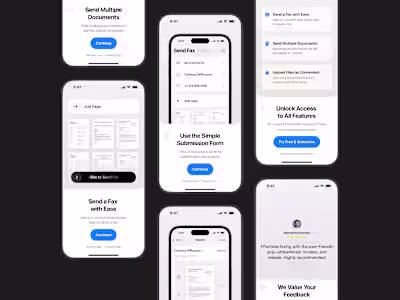 Onboarding for the Fax Sending App