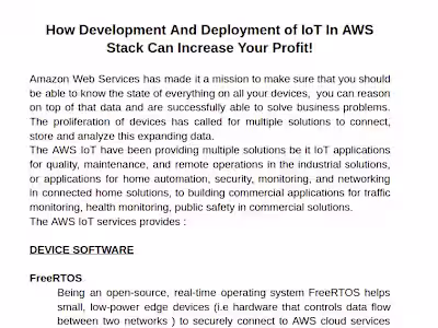 IoT Development and deployment with AWS Stack