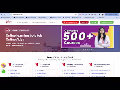 Marketplace | Online universitites & course + Compare Web Portal