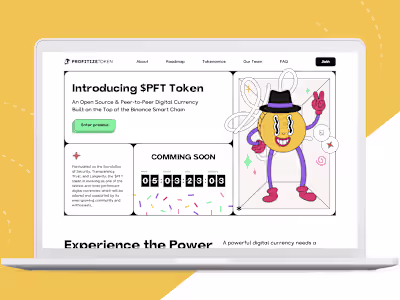 UX/UX design for a crypto landing page