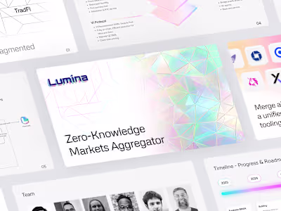 Helped LuminaDEX raised $500K with an on-brand pitch deck