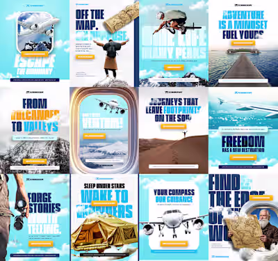 Elevana Escape Adventure Travel Brand Social Media Designs