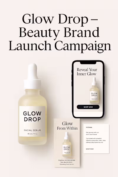 Glow Drop – Beauty Brand Launch Campaign Developed a full di...