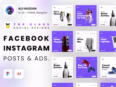 Design Facebook & Instagram Post Content or Advertisement