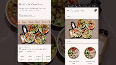 Mobile App for Sauce x Bowl