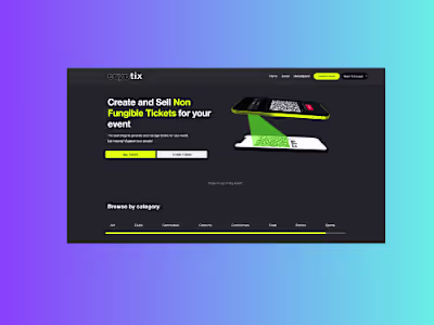 Web 3 Ticket website for an Entertainment brand
