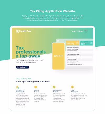 Tax Filing SAAS Website on Behance