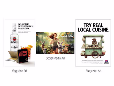 Advertising for a variety of clients